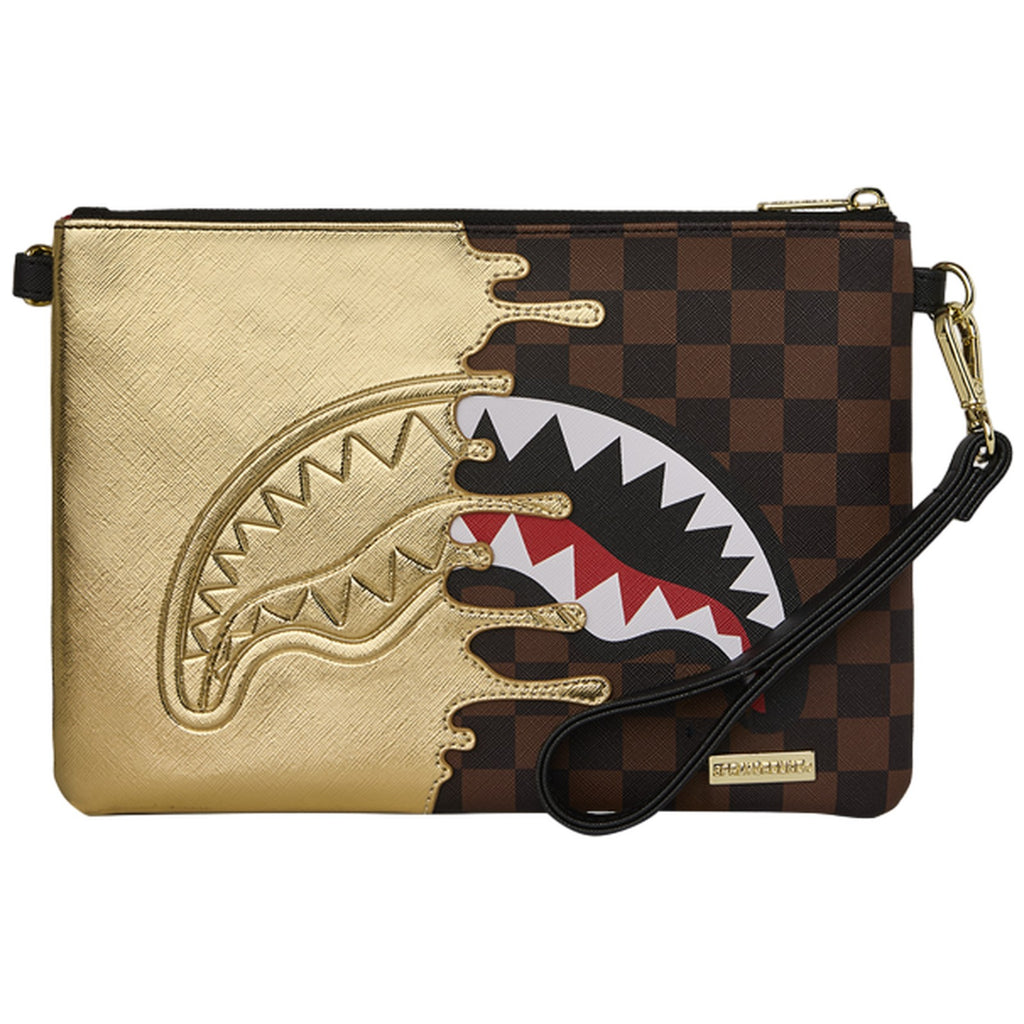 Tote da viaggio Unisex Sprayground - Sharks In Paris Gold Drip Crossover Clutch - Oro