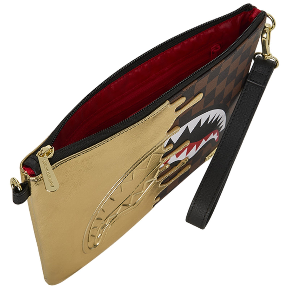 Tote da viaggio Unisex Sprayground - Sharks In Paris Gold Drip Crossover Clutch - Oro