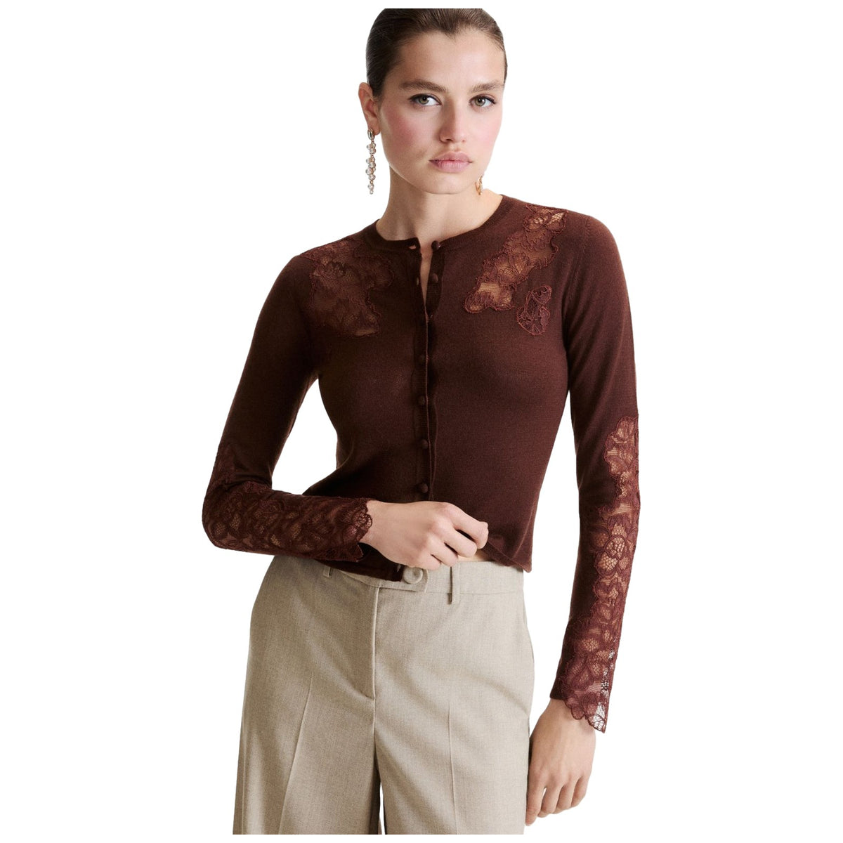 Cardigan Donna Marella - MLLCARIOCA - Marrone