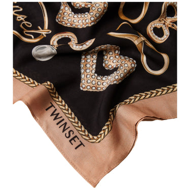 Sciarpe Donna Twinset - Kefia In Tessuto Stampa Bijoux - Nero