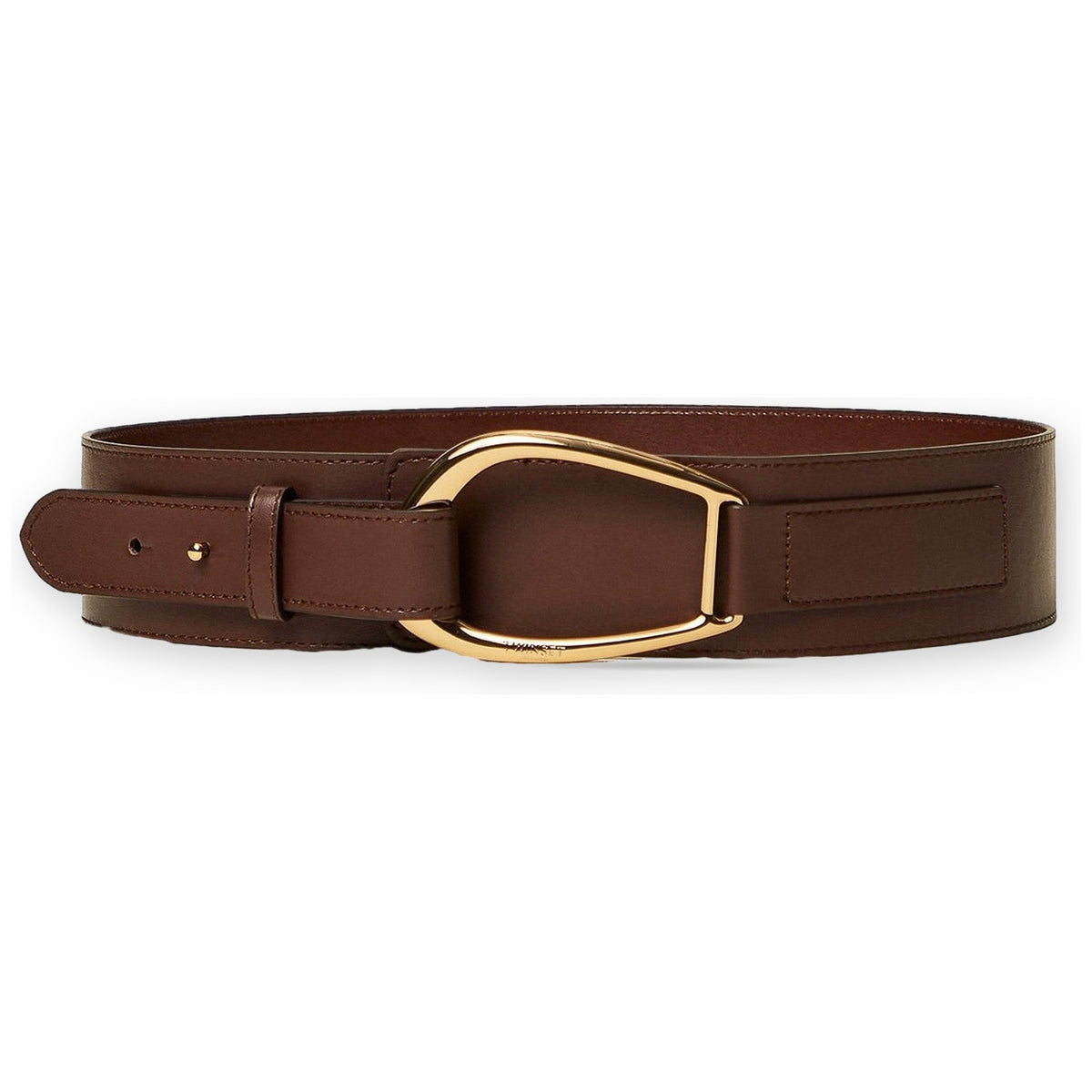 Cinture Donna Twinset - Cintura Vita Alta In Pelle Con Fibbia - Marrone