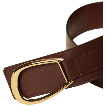 Cinture Donna Twinset - Cintura Vita Alta In Pelle Con Fibbia - Marrone