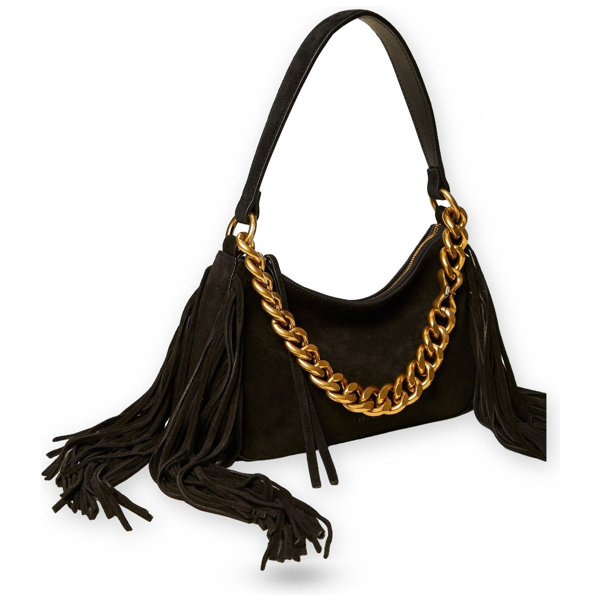 Borse a tracolla Donna Twinset - Tracolla "liliane" Piccola C/Frange In Pelle - Nero