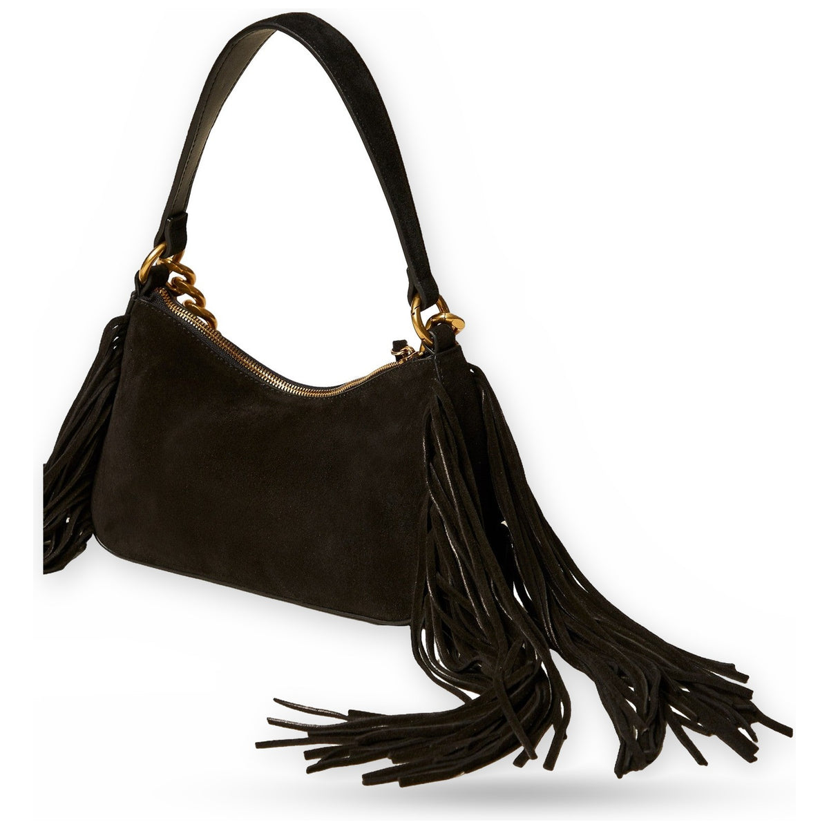 Borse a tracolla Donna Twinset - Tracolla "liliane" Piccola C/Frange In Pelle - Nero