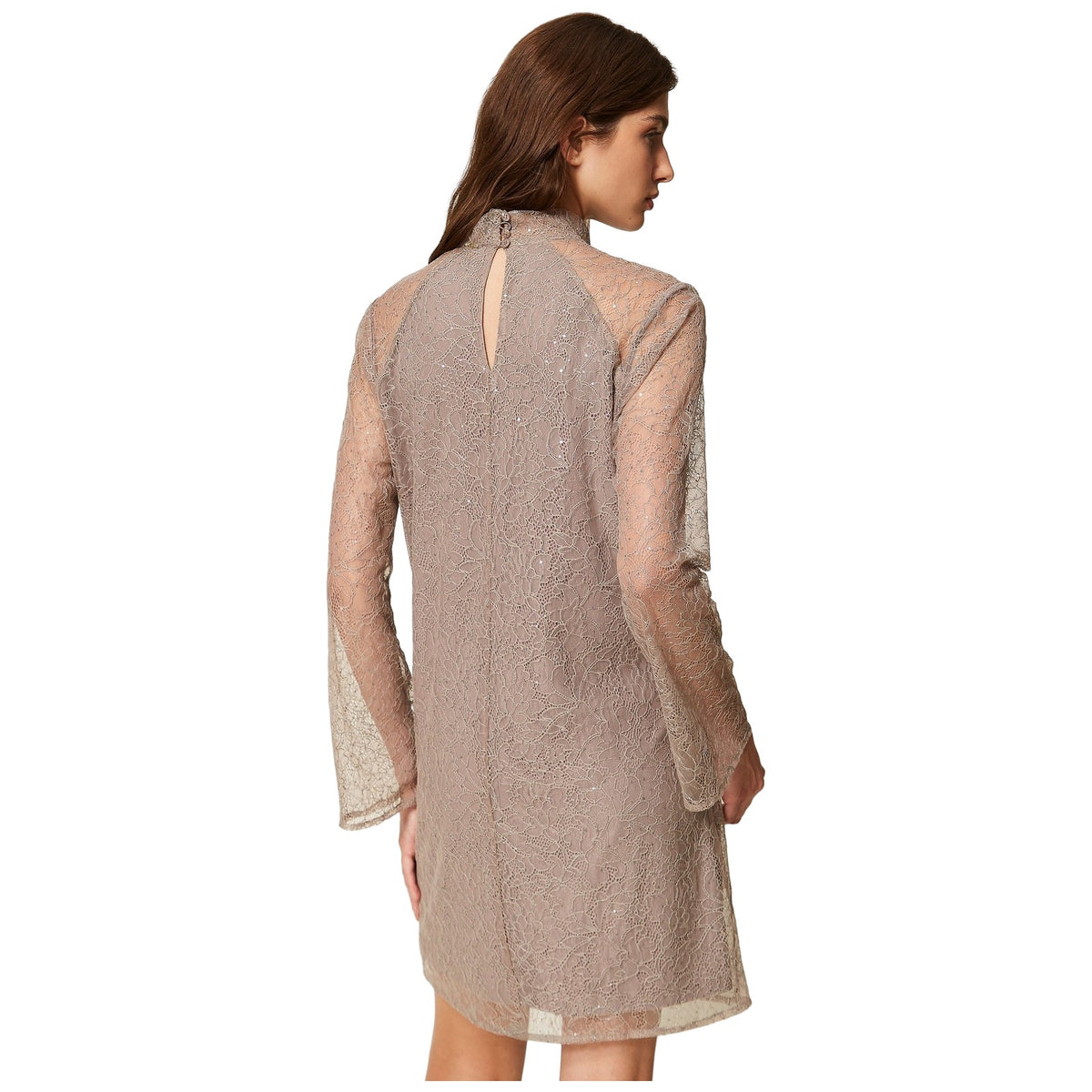 Vestiti casual Donna Twinset - Abito Corto M/L In Pizzo - Beige