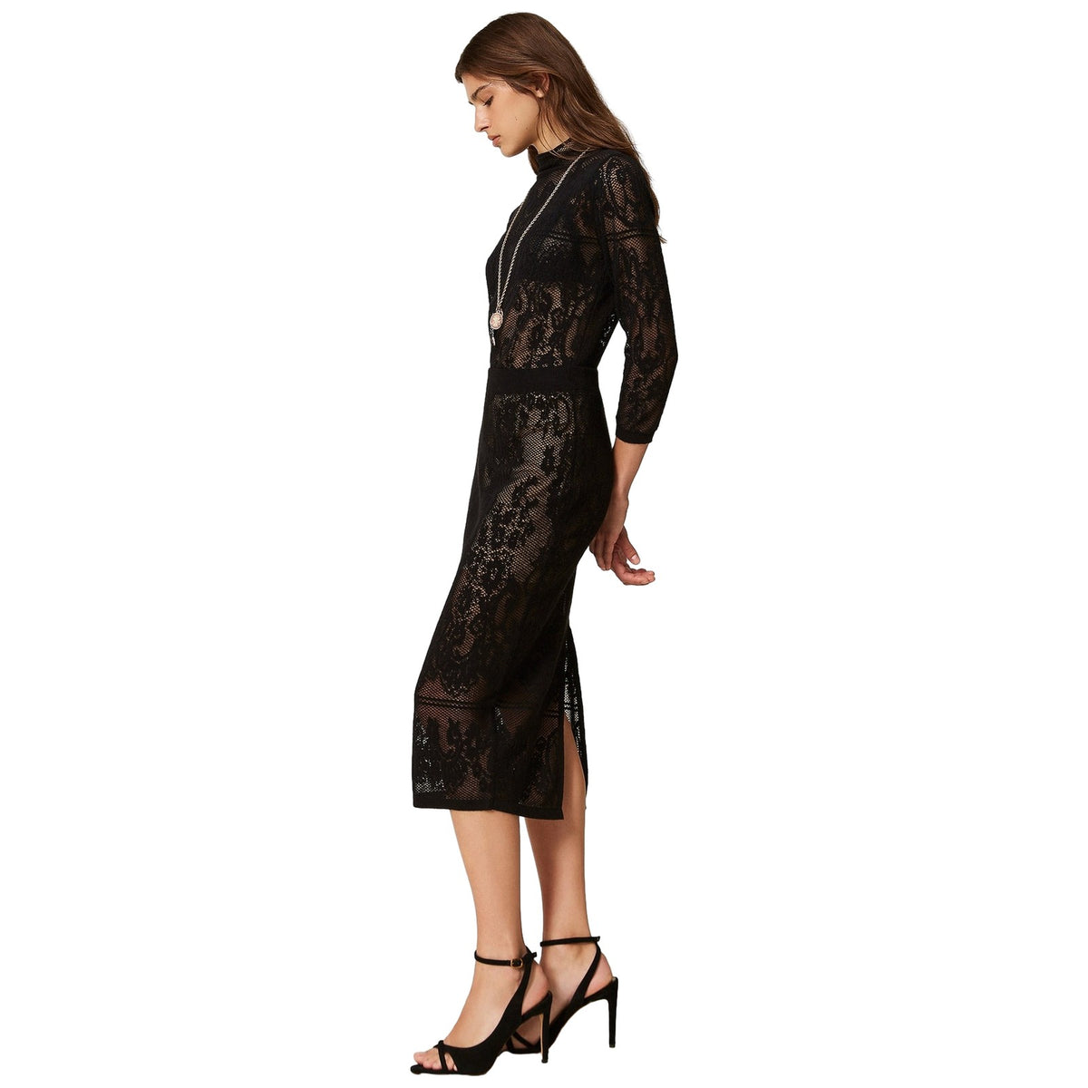 Gonne casual Donna Twinset - Gonna In Maglia Jacquard C/Sottogonna - Nero