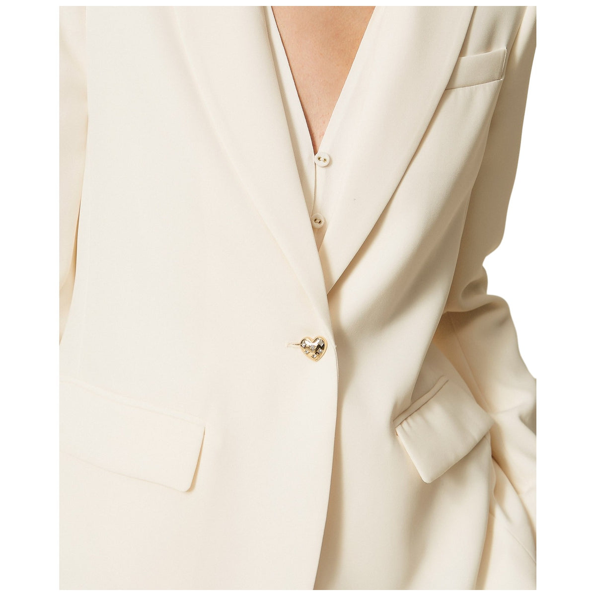 Giacche da abito e blazer Donna Twinset - Blazer Monopetto - Panna