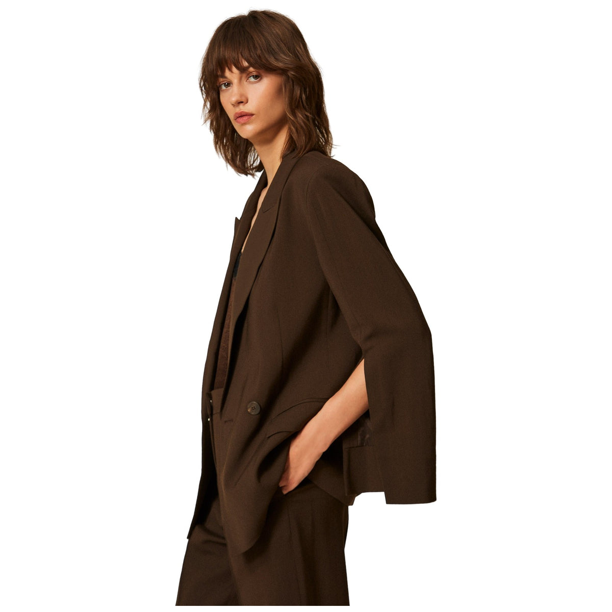 Giacche Donna Twinset - Giacca Cappa M/L - Marrone
