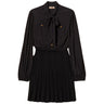Vestiti casual Donna Twinset - Abito Bi-materiale C/Sciarpina - Nero