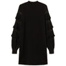 Vestiti casual Donna Twinset - Mini Abito In Maglia Con Rouches E Punto Rete - Nero
