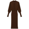 Vestiti casual Donna Twinset - Abito Lungo Bi-materiale Con Crepe De Chine - Marrone