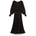 Vestiti casual Donna Twinset - Abito Lungo Bi-materiale Crepe De Chine Plisse' - Nero