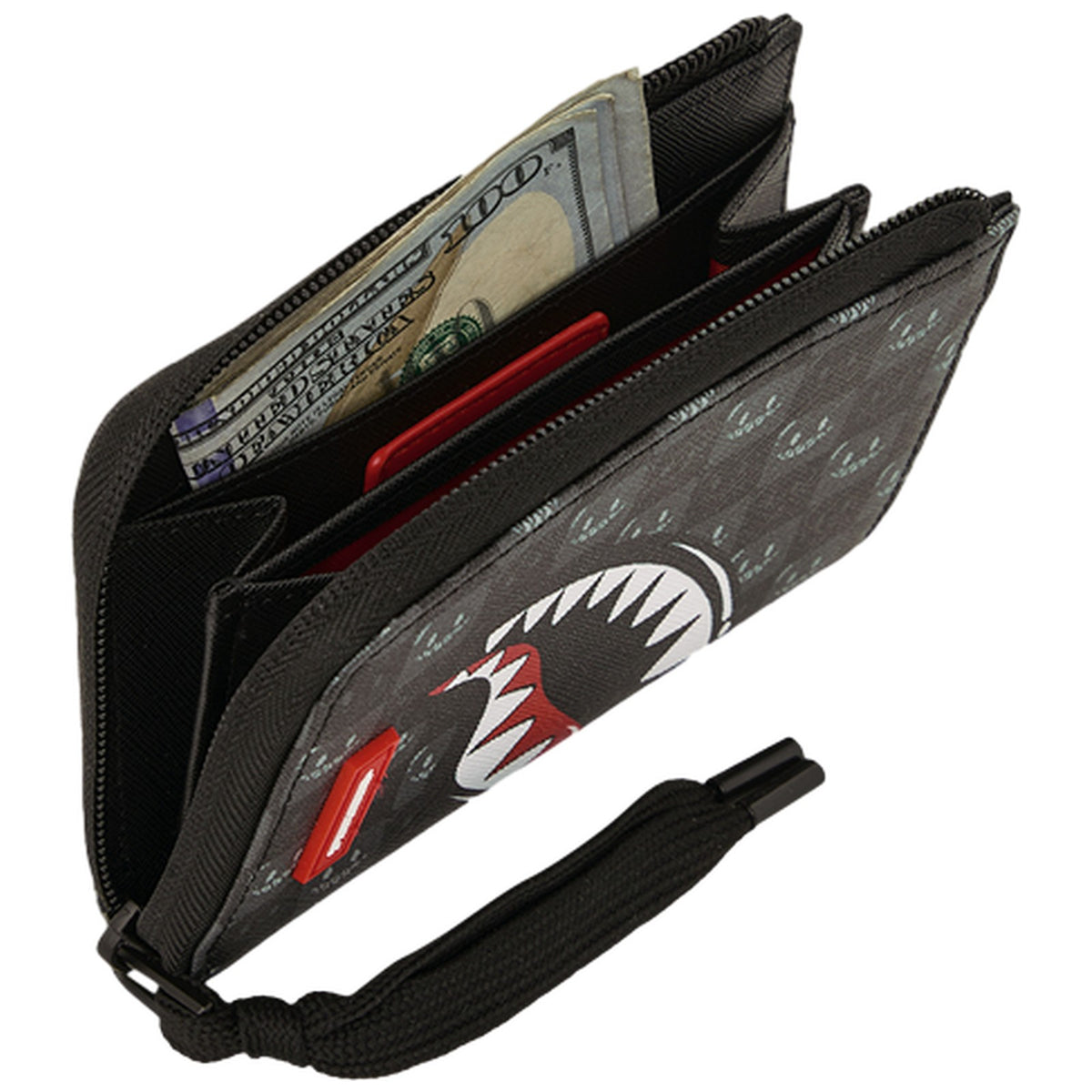 Portafogli Unisex Sprayground - Sharks In Paris Wtf Bubbly Black Check Wallet - Nero