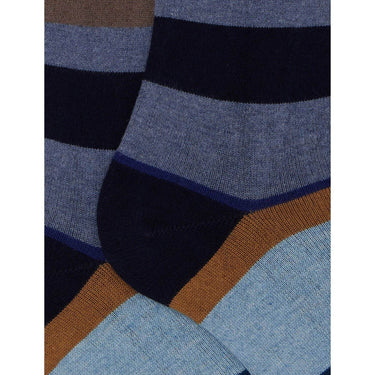 Calze Uomo Gallo - Uomo Lungo Co/Ws Riga Multic - Blu-Gianni Foti