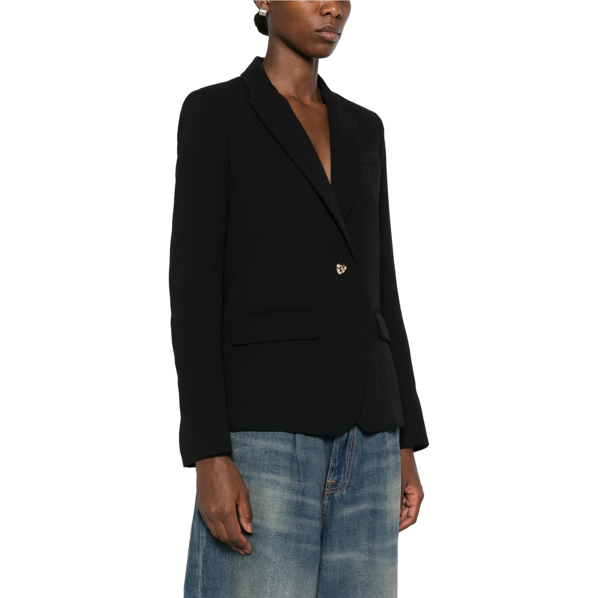 Women's Suit Jackets and Blazers Twinset - Single Breasted Blazer - Black