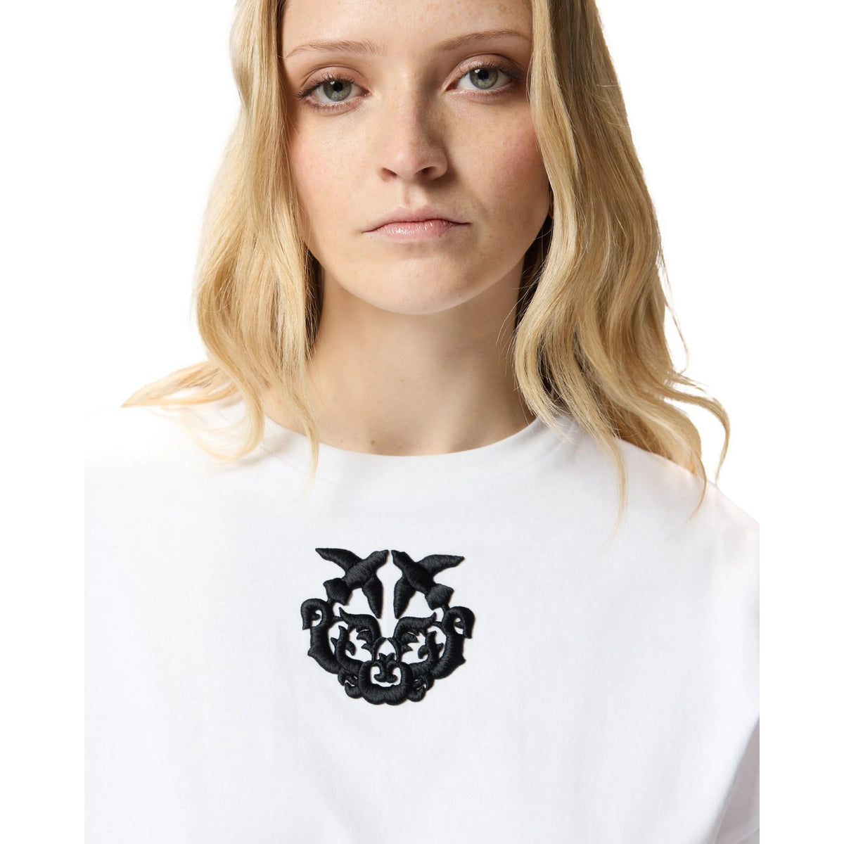 T-shirt Donna Pinko - Borghetto T-Shirt Jersey Logo - Bianco