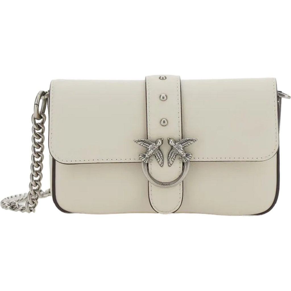 Borse a spalla Donna Pinko - Love One Slouchy Baby Vitello - Bianco