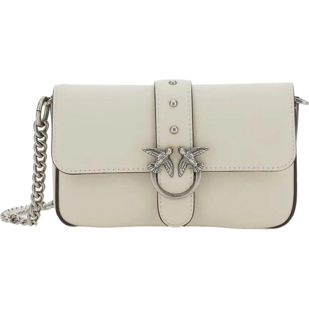 Borse a spalla Donna Pinko - Love One Slouchy Baby Vitello - Bianco