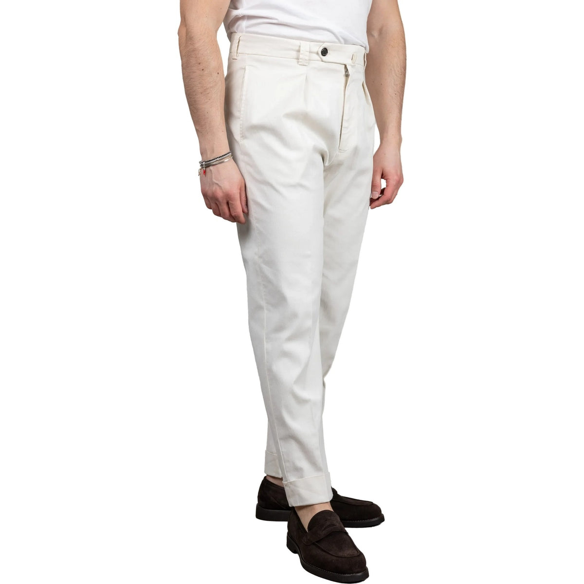 Pantaloni Uomo Berwich - Pantalone morello elax-GD - Panna