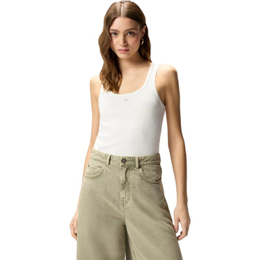 Canotte e top Donna Pinko - Calcolatore Canottiera Costina - Bianco