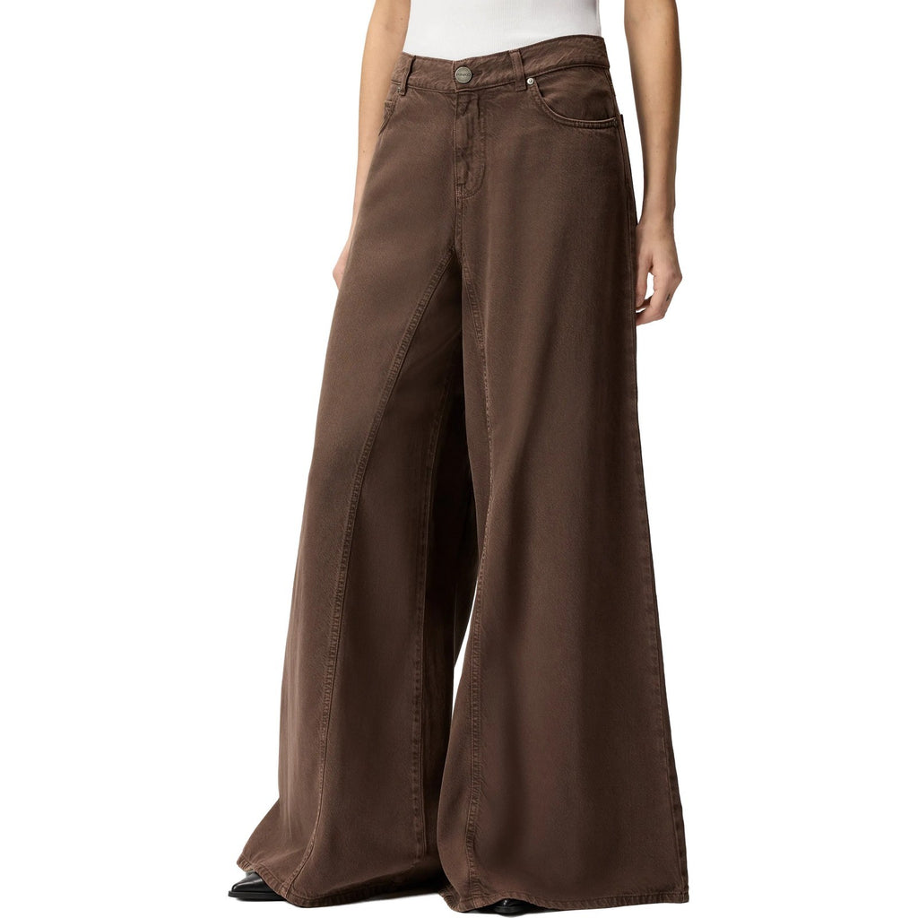 Pantaloni Donna Pinko - Winona Wide Leg Bull Slegato - Marrone