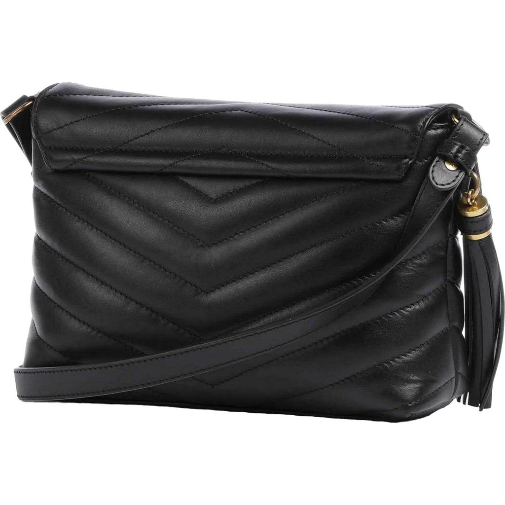 Borse a tracolla Donna Twinset - Tracolla Grande Trapuntata In Pelle - Nero