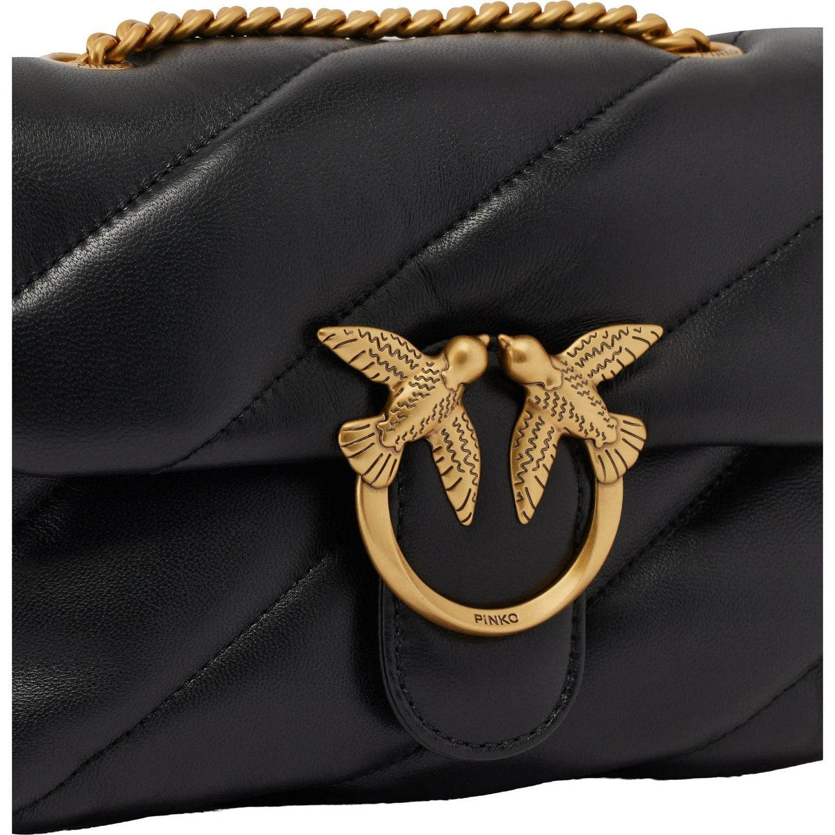 Borse a spalla Donna Pinko - Love Puff Mini Cl Sheep Nappa - Nero