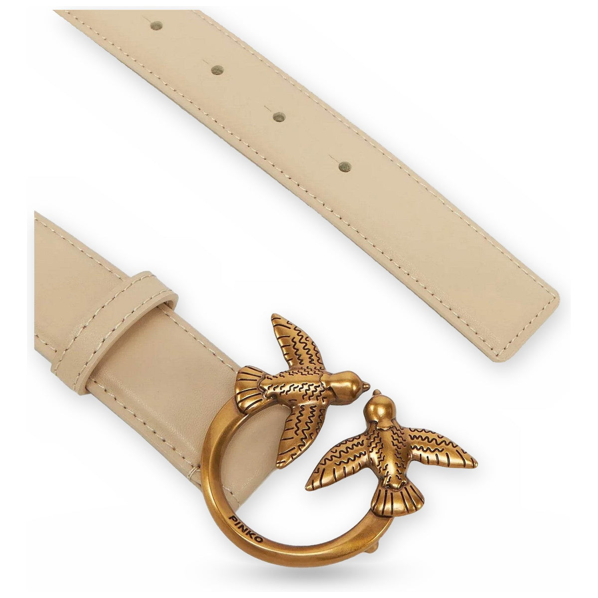 Cinture Donna Pinko - Love Berry H3 Belt Vitello Set - Beige
