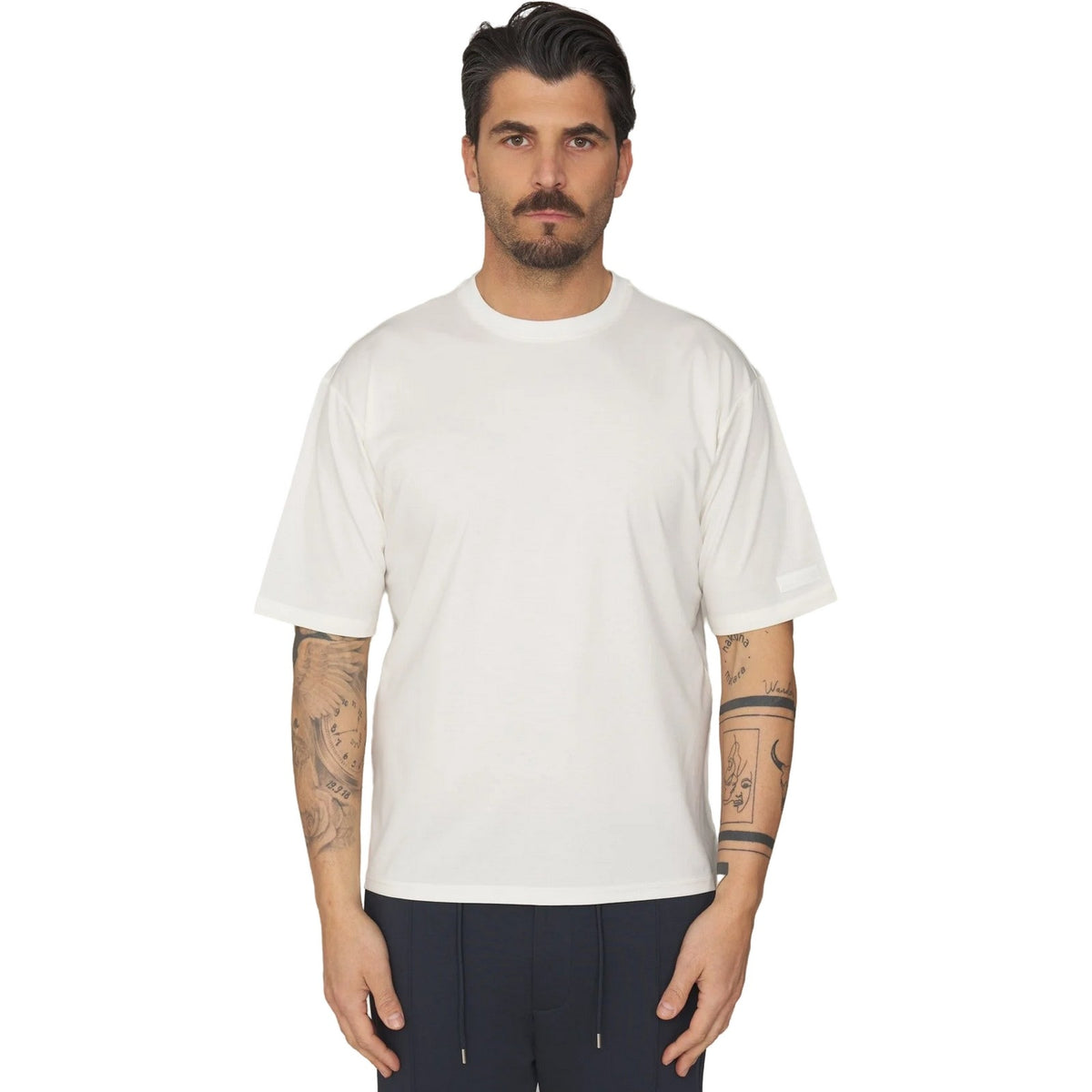 T-shirt Uomo Heskimo - T-Shirt No Iron Silk - Bianco-Gianni Foti