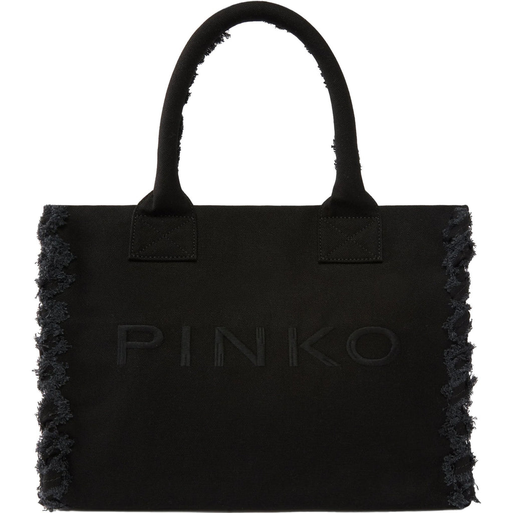 Borse a spalla Donna Pinko - Beach Shopper Canvas - Nero
