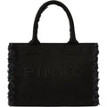 Borse a spalla Donna Pinko - Beach Shopper Canvas - Nero