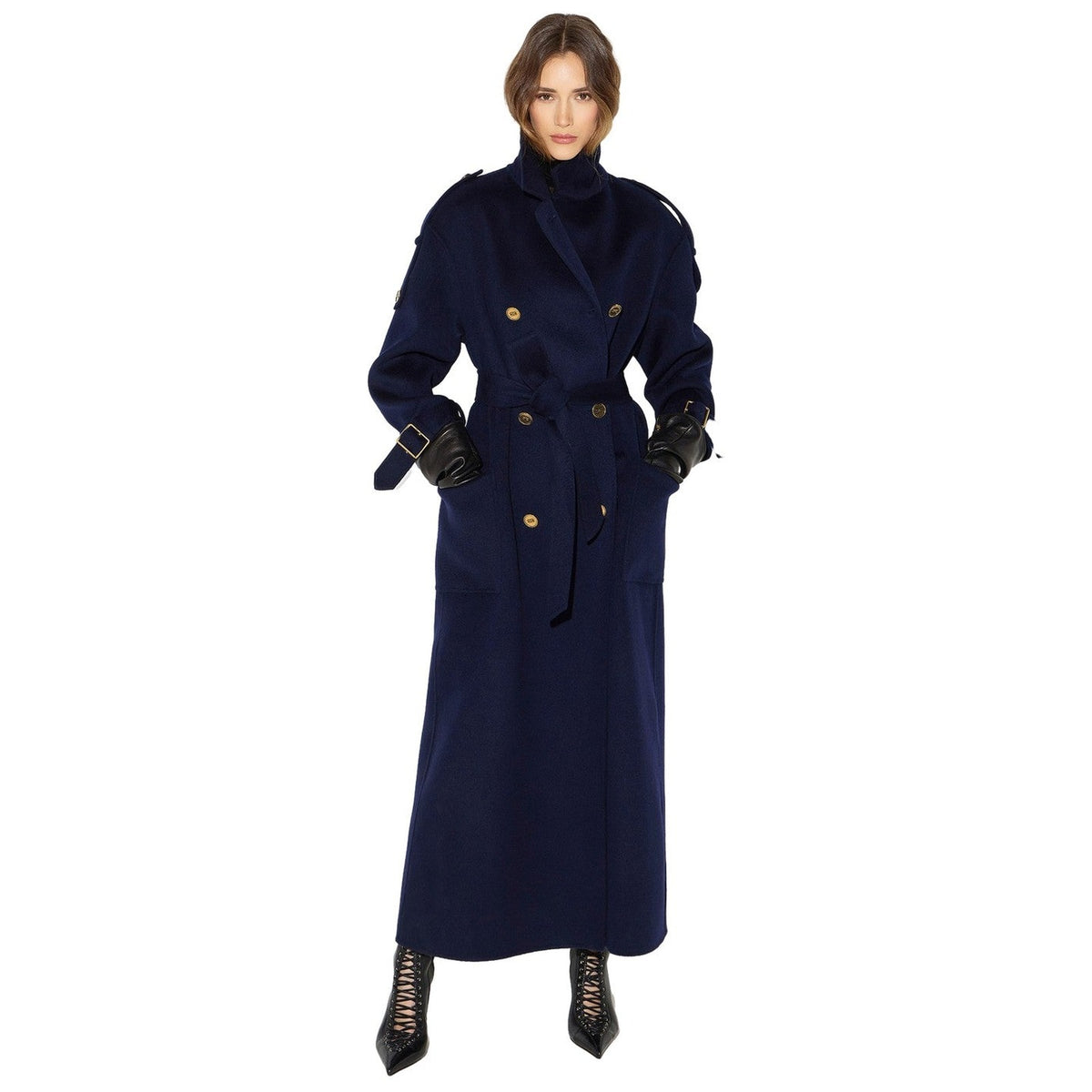 Cappotti Donna Elisabetta Franchi - Cappotto con cintura CP02D66E2 - Blu