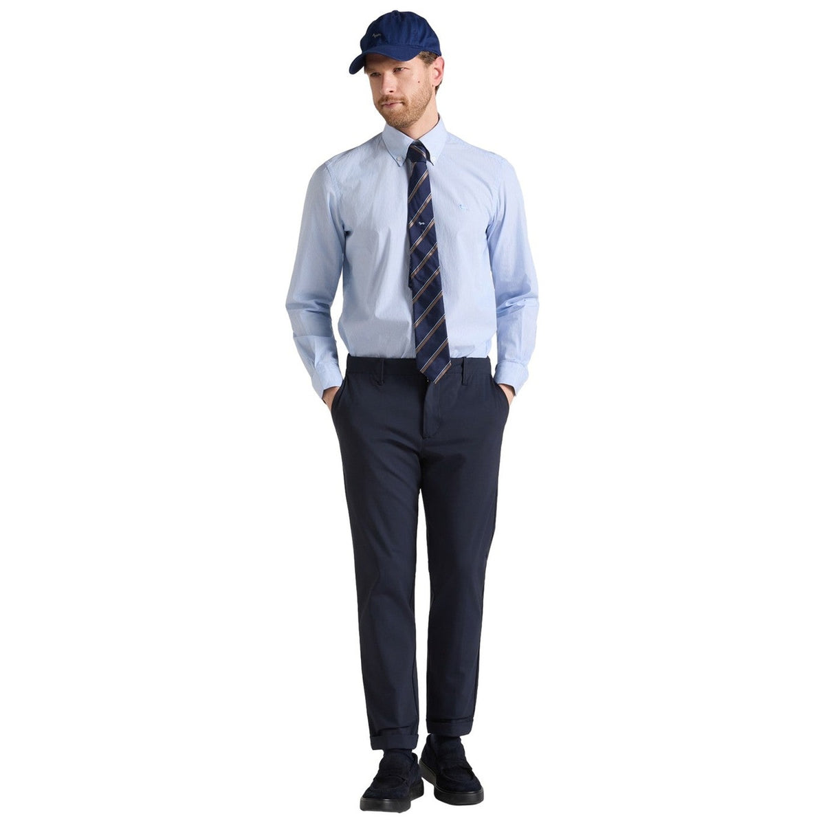 Camicie casual Uomo Harmont & Blaine - Camicia Microriga Tinto Filo CRR074013435B - Azzurro