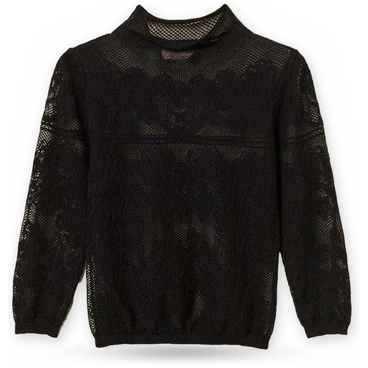 Maglie Donna Twinset - Lupetto Manica 3/4 Maglia Jacquard - Nero