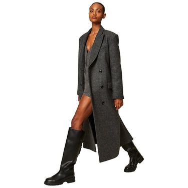 Cappotti Donna Twinset - Cappotto Lungo Doppiopetto - Grigio