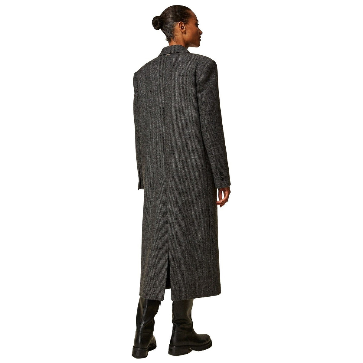 Cappotti Donna Twinset - Cappotto Lungo Doppiopetto - Grigio
