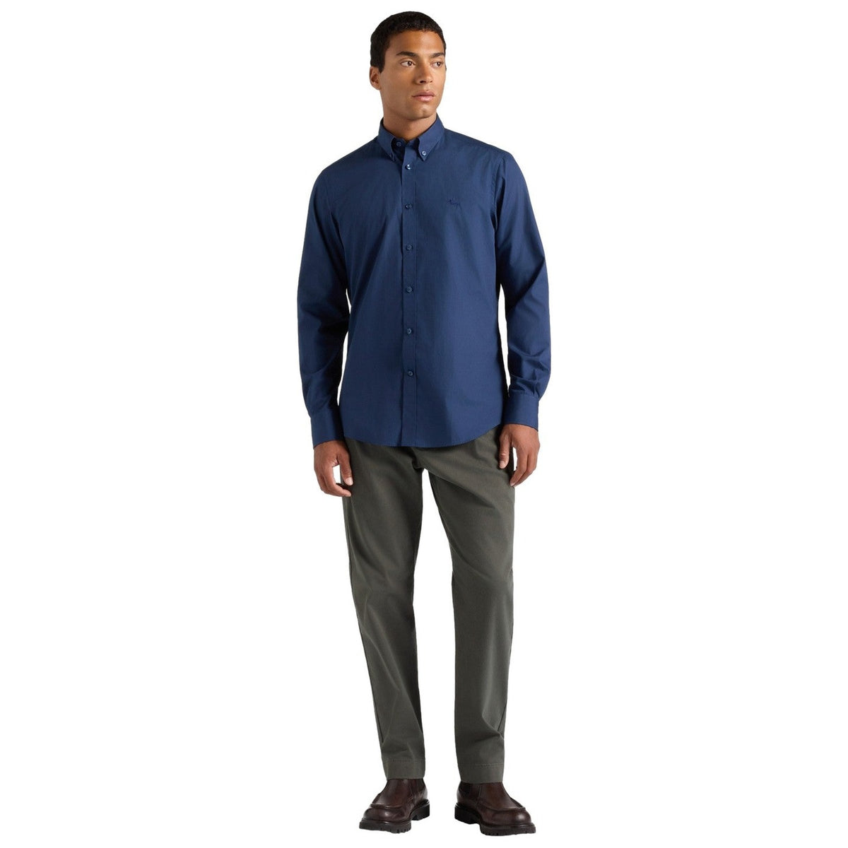 Camicie casual Uomo Harmont & Blaine - Camicia Popeline Tinto Unito CRR043013967M - Blu