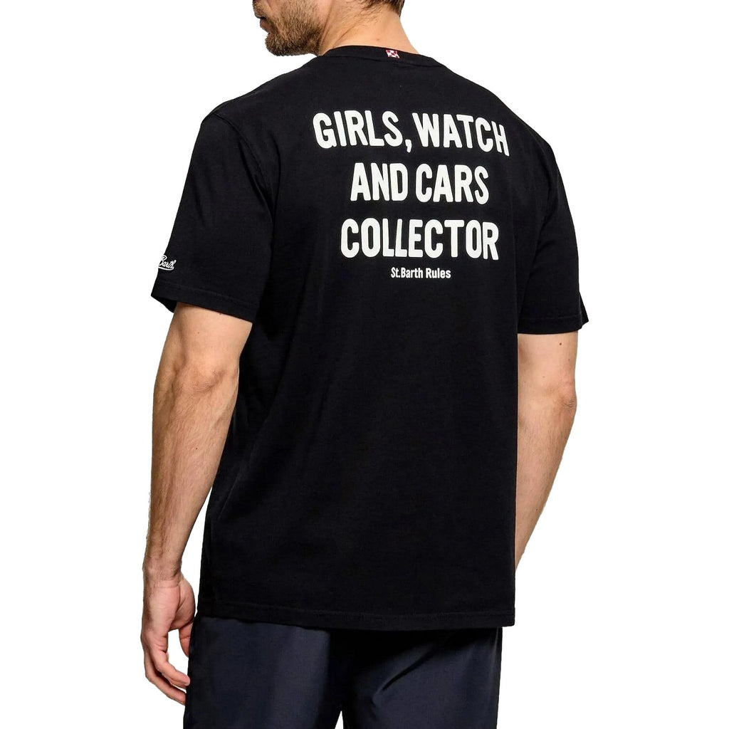 T-shirt Uomo Mc2 Saint Barth - Man Cotton T-Shrt With Front And Back Print/Emb - Nero