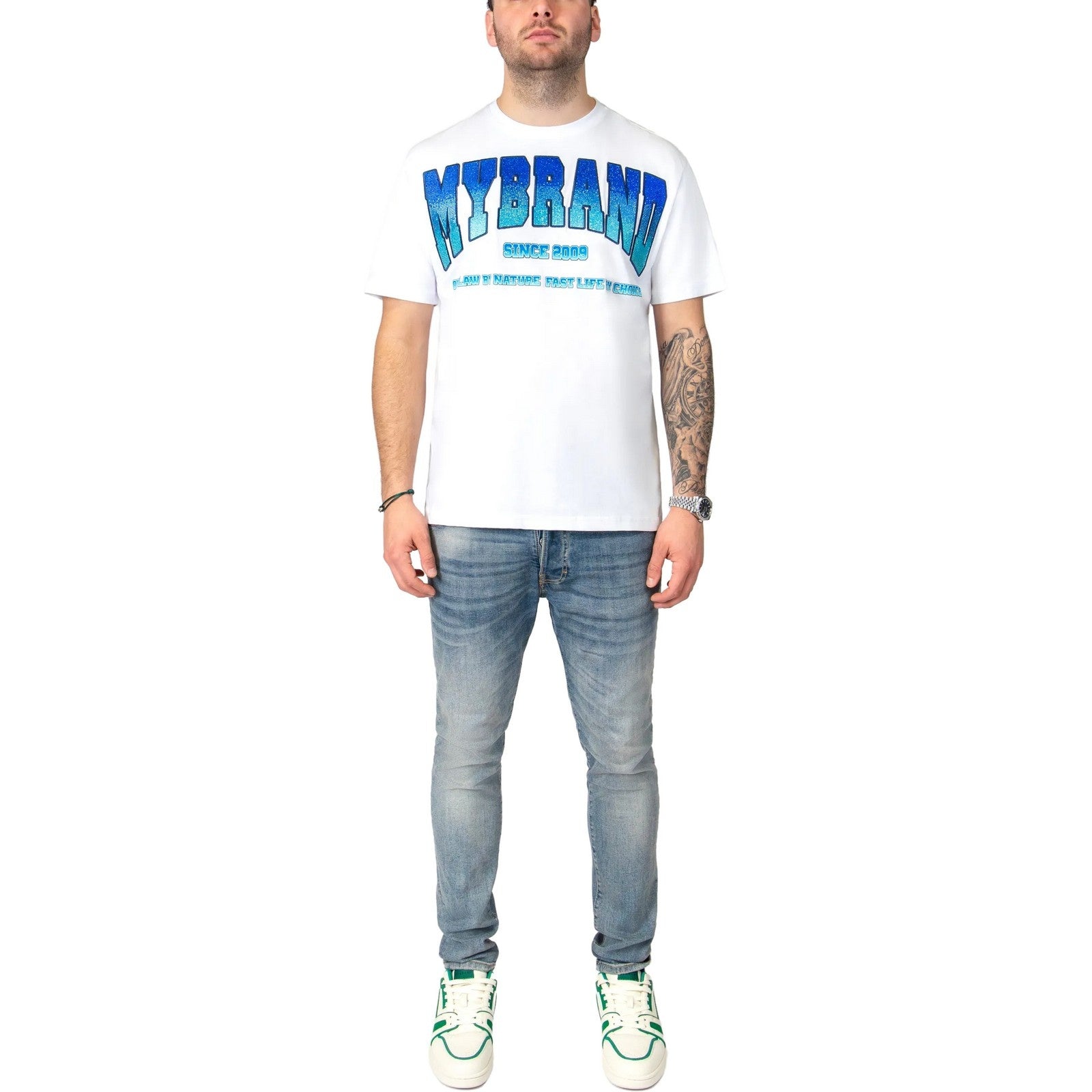 T-shirt Uomo My Brand - Mybrand Outlaw By Nature - Bianco