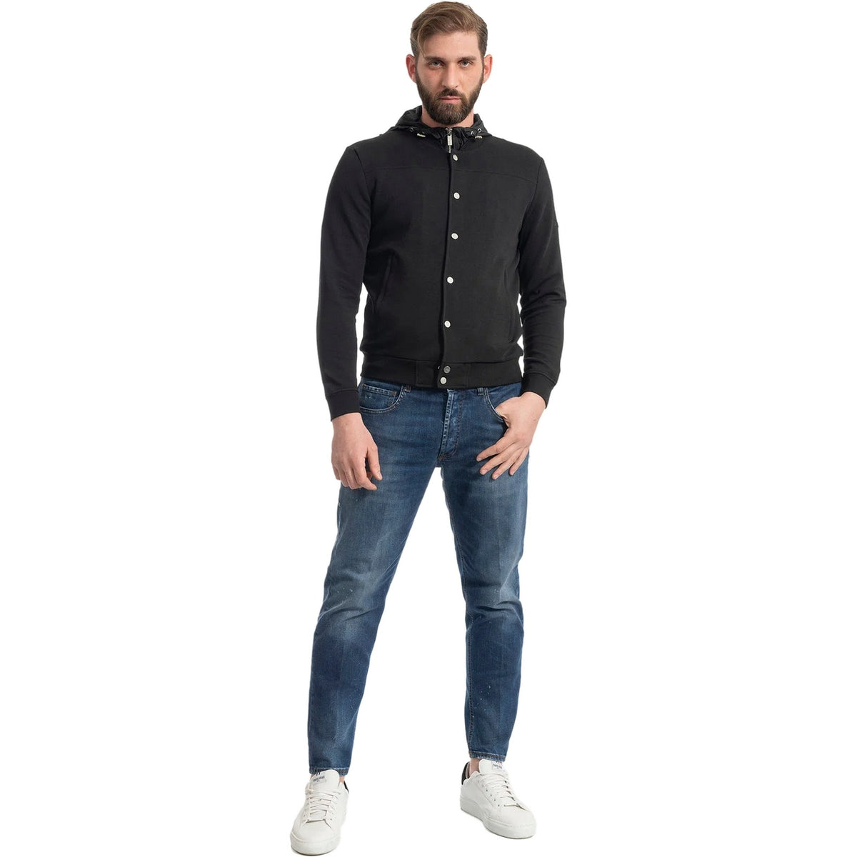 Giubbini Uomo Heskimo - Bomber Capp Staccabie Supima C - Nero