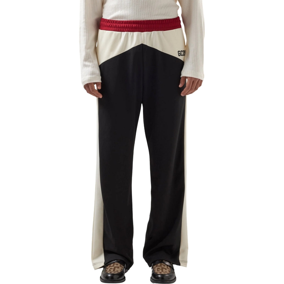 Pantaloni Uomo Gcds - Color Block Straight Track Pant - Nero