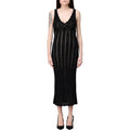Vestiti casual Donna Twinset - Abito Smanicato In Maglia Costa Disegno Chevron - Nero