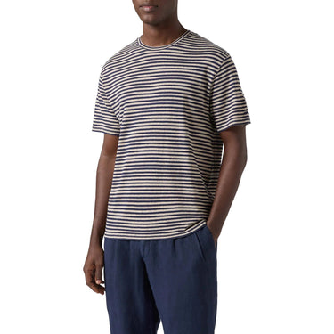 T-shirt Uomo Mc2 Saint Barth - Man Striped Cotton-Linen Tshirt - Multicolore di Mc2 Saint Barth su Gianni Foti