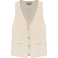 Gilet Donna Twinset - Gilet Corto - Beige-Gianni Foti