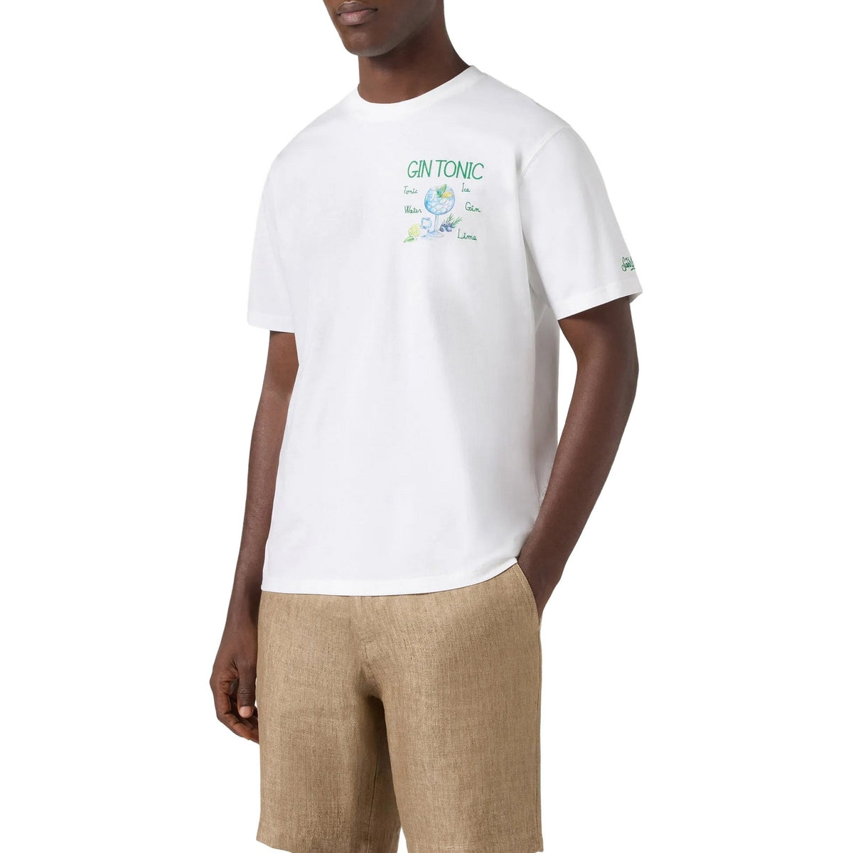 T-shirt Uomo Mc2 Saint Barth - T-Shirt With Embroidery - Bianco