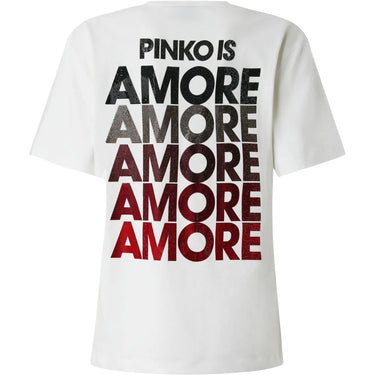 T-shirt Donna Pinko - Strepitoso T-Shirt Jersey Logo - Bianco