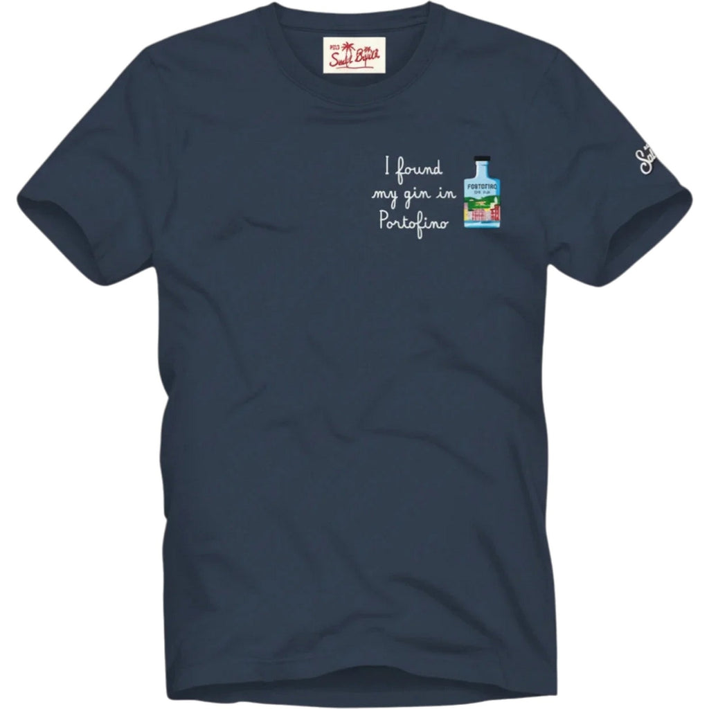 T-shirt Uomo Mc2 Saint Barth - T-Shirt With Embroidery - Blu