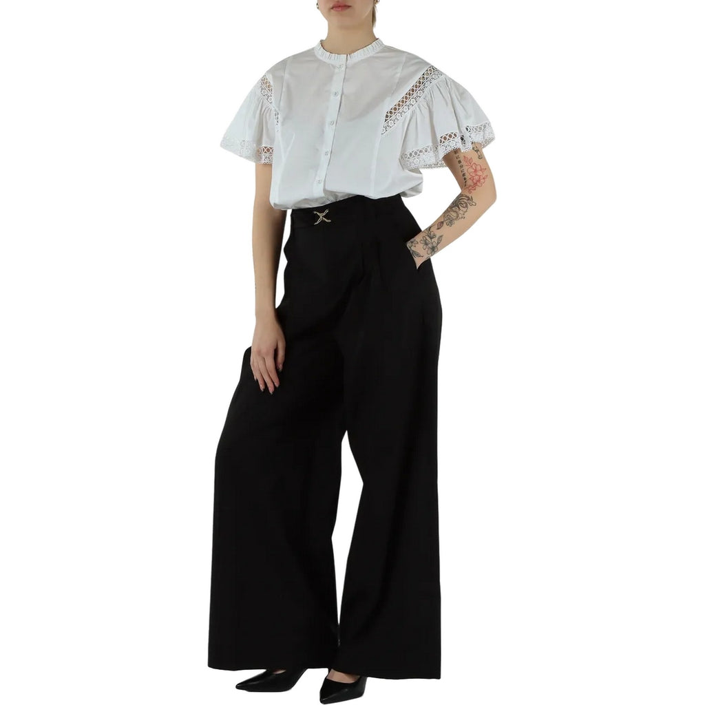 Pantaloni Donna Twinset - Pantalone Largo Con Cintura Staccabile - Nero