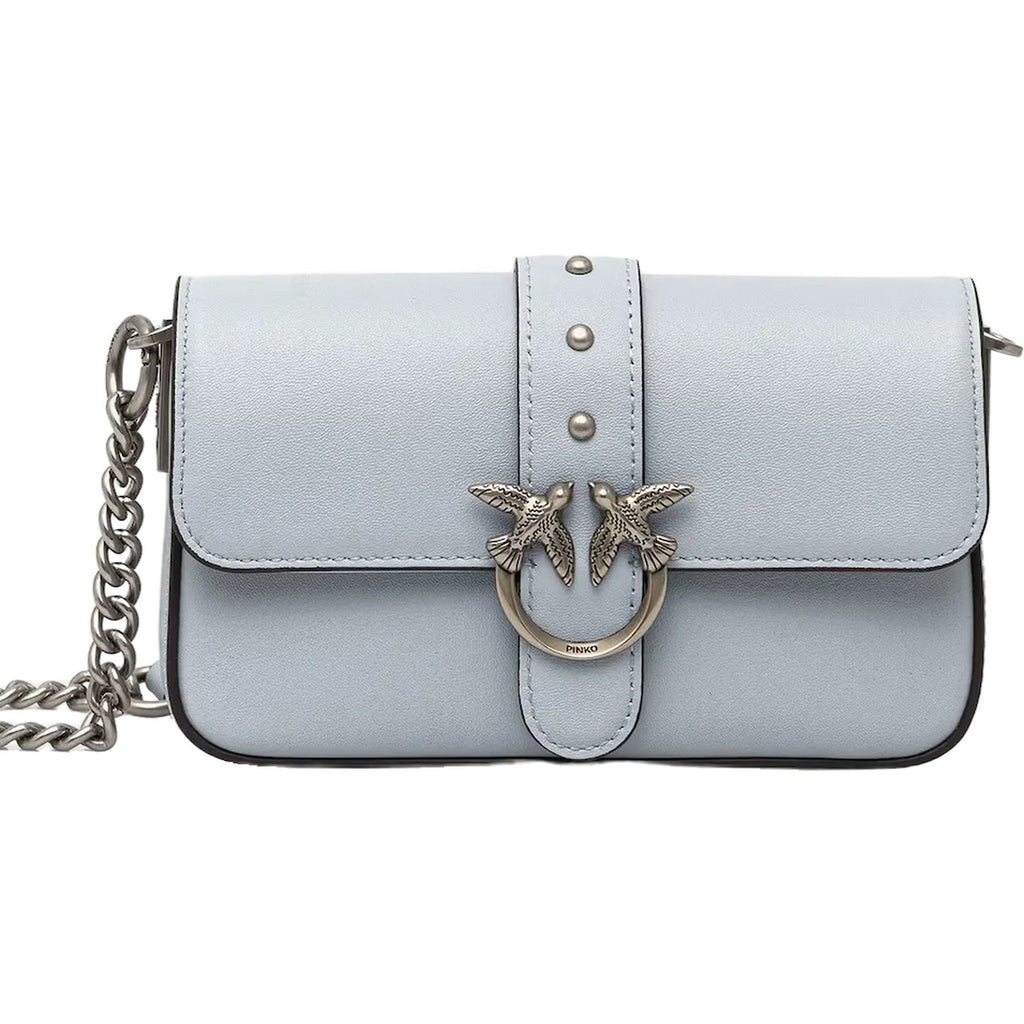 Borse a spalla Donna Pinko - Love One Slouchy Baby Vitello - Azzurro