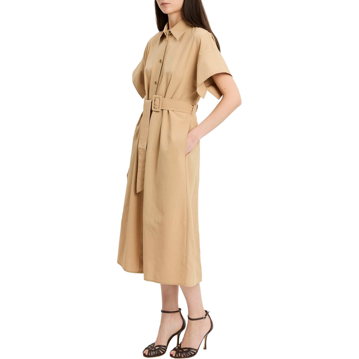 Vestiti da sera e cerimonia Donna Pinko - Alesha Abito Cotone Fluido - Beige